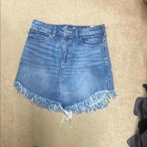We The Free Denim Skirt with Frayed Hem